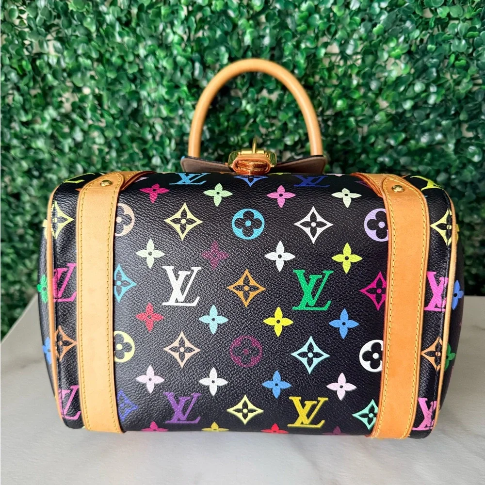 Louis Vuitton Murakami Black Multicolor Priscilla Monogram Handbag